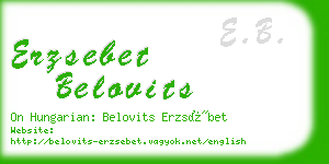 erzsebet belovits business card